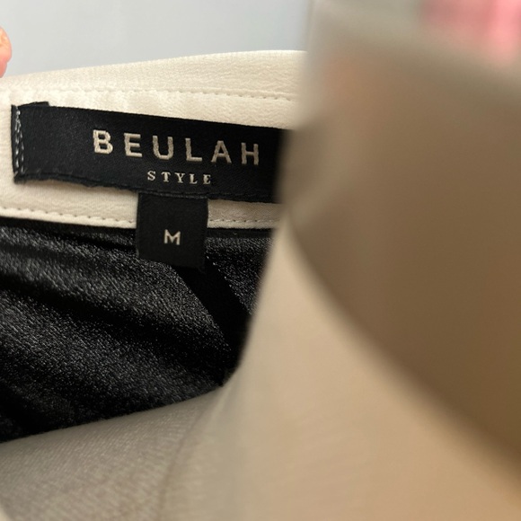 Beulah Silk Pleated Black White Collared Below Knee Dress, Size M - Picture 14 of 16